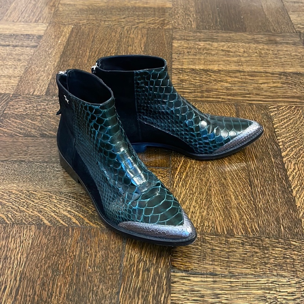 Zadig & Voltaire Green Python Ankle Bootie - image 1